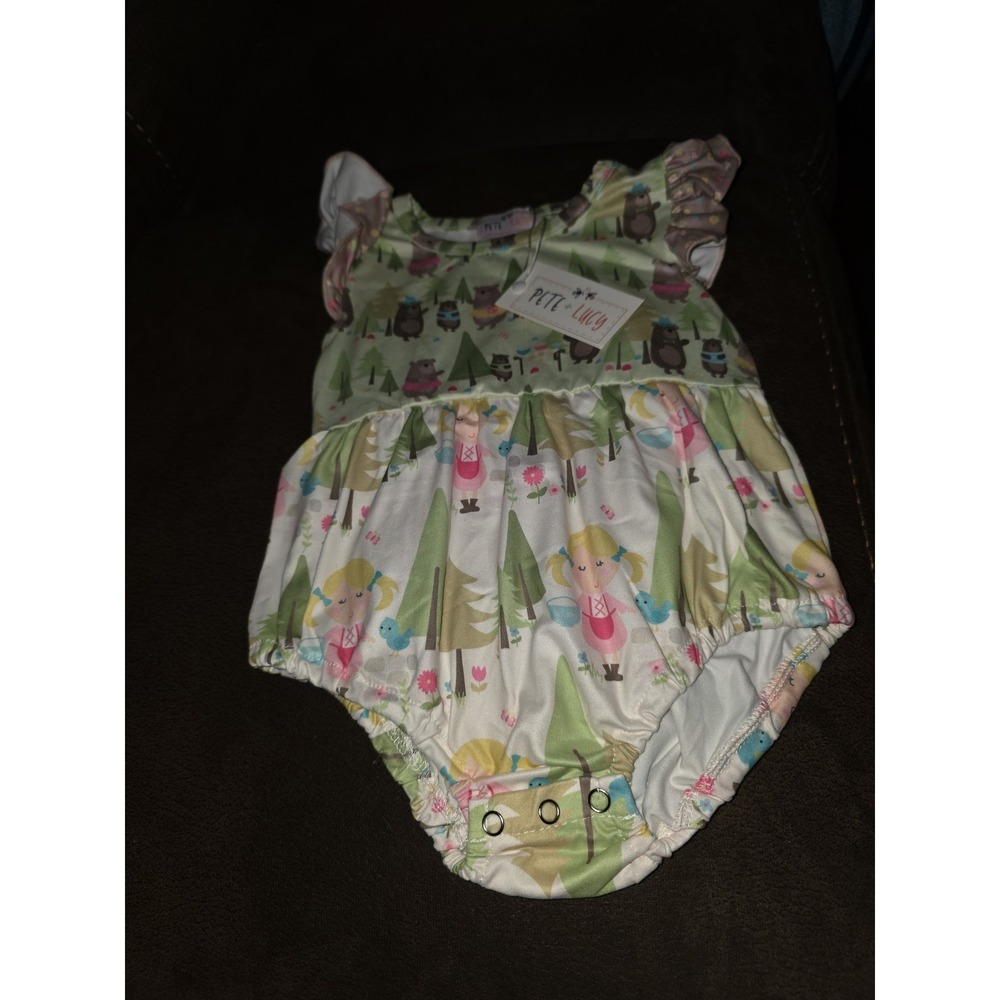 Pete and Lucy bears camping one piece outfit size 12 18 months nwt